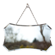 Vintage wall mirror with beveled chain