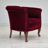 1960s, Danish lounge chair, furniture velour, beech wood legs, original condition.