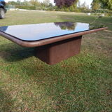 Leather rectangle coffee table by De Sede 1980