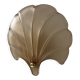 Applique vintage coquillage, verre ambré, France, 1970