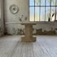 Travertine dining table 1970 Italy Tobia Scarpa