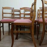 superb series of 8 Empire/Restoration style chairs in solid cherry wood