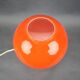 Lampe de table champignon en verre opalin orange tchèque des années 1970