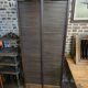 Old double curtained oak filing cabinet