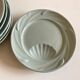 Set de 6 assiettes céladon de Sarreguemines 1950