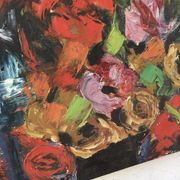Old oil painting flowers