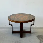 Embossed copper-top table, Norway, 1960s, vintage, mid-century.