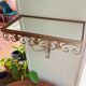 Vintage brass Deknudt mirror with shelf, 1970s