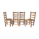 Lot de 4 chaises bois asssise paillée