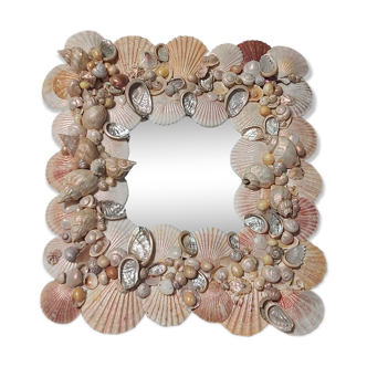 Vintage seashell mirror 31x35cm