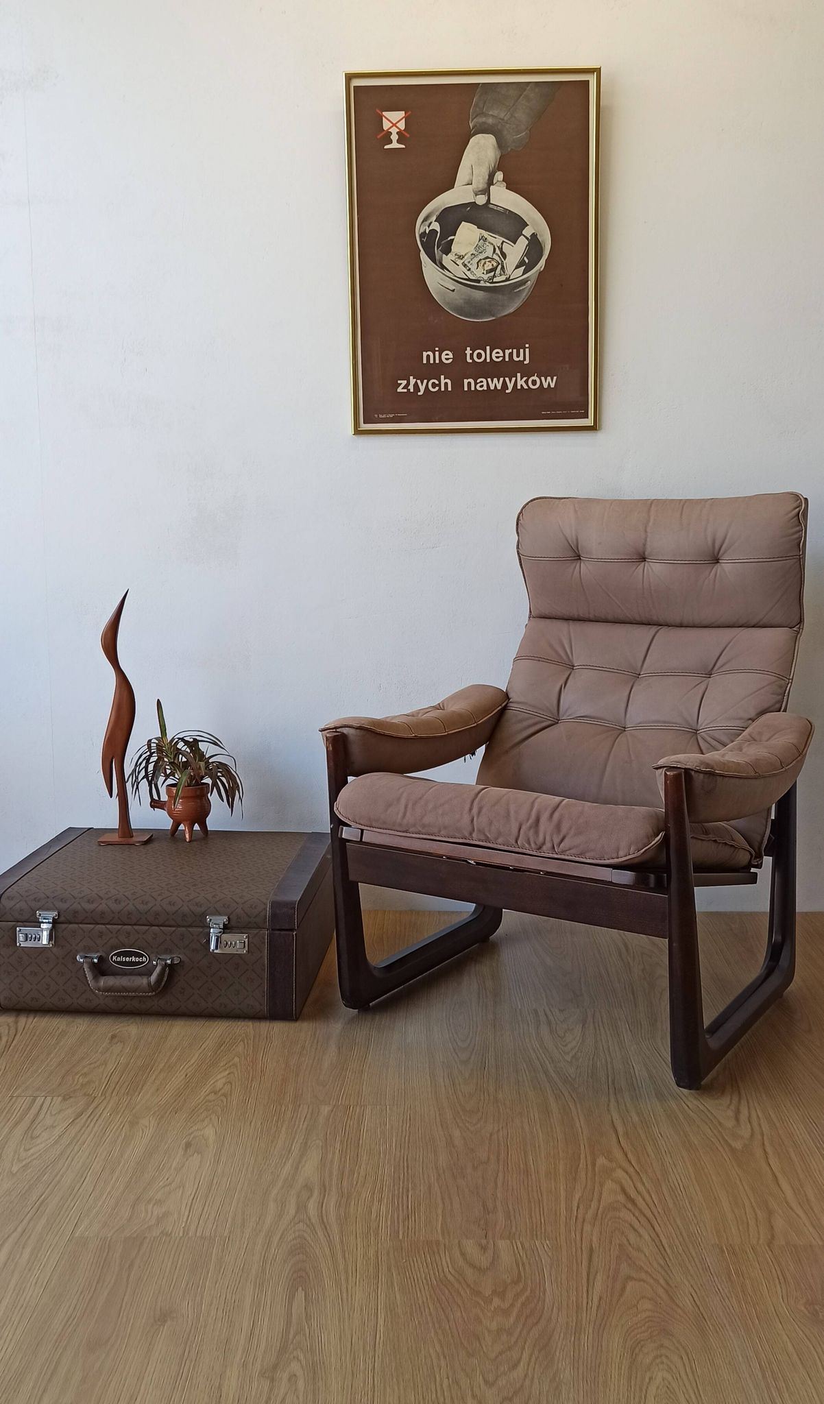 Genega Møbler leather armchair, Denmark, 1960s.