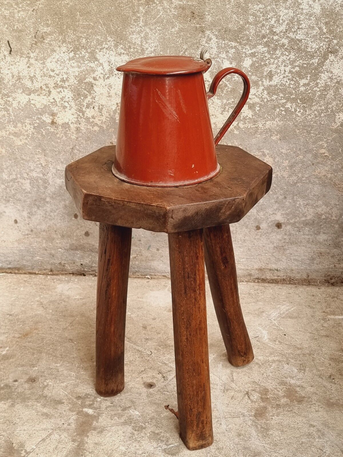 Old stool, side table French oak