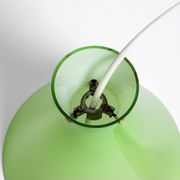Very beautiful Mid Century flashed glass Diabolo pendant lamp in Green