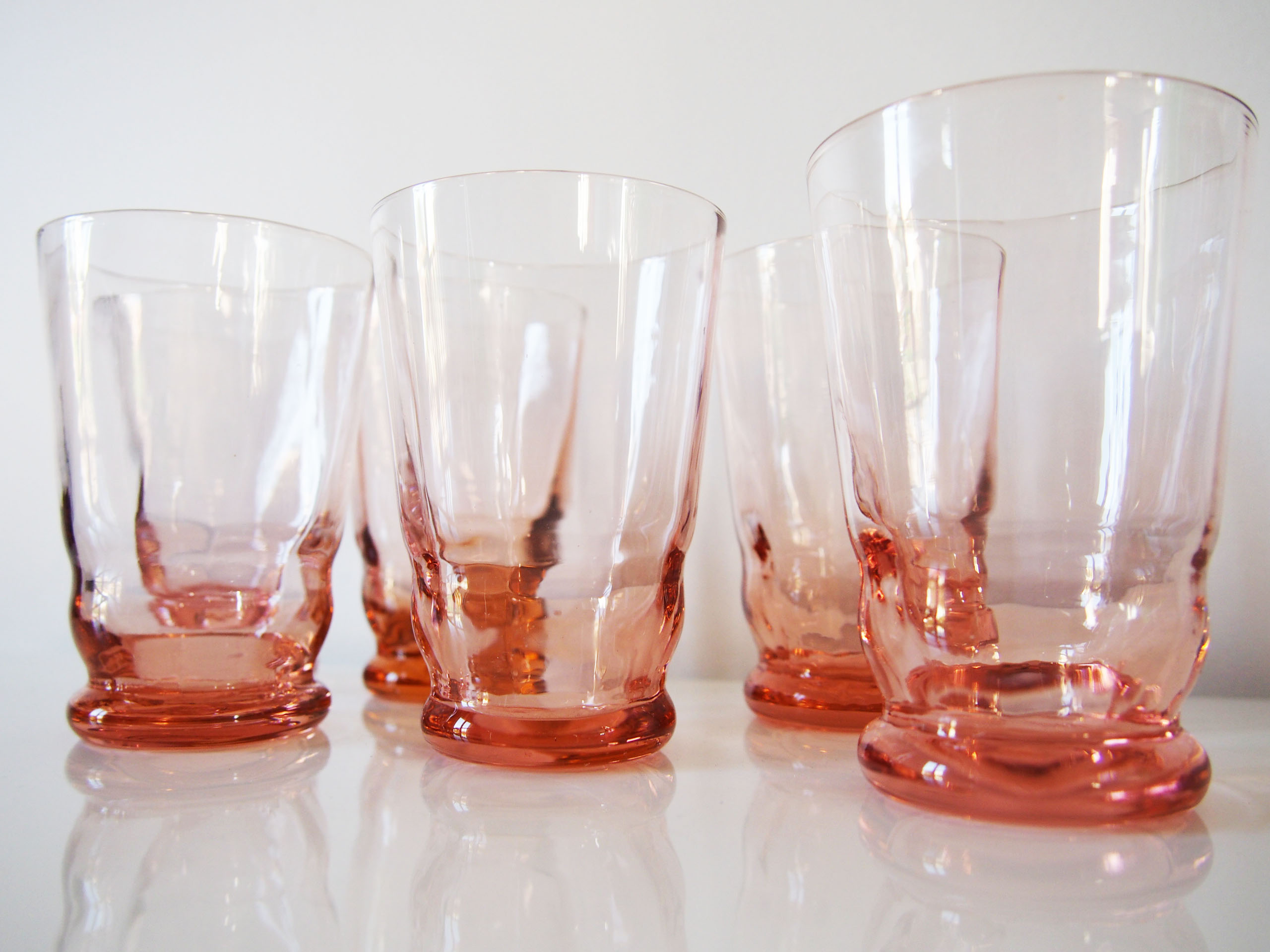 Set of 6 glasses pink