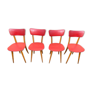 4 chaises vintage simili - cuir 1960