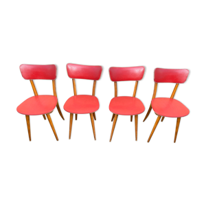 4 chaises vintage simili cuir 1960