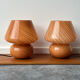 Pair of blown glass bedside lamps, Murano style, 1980s