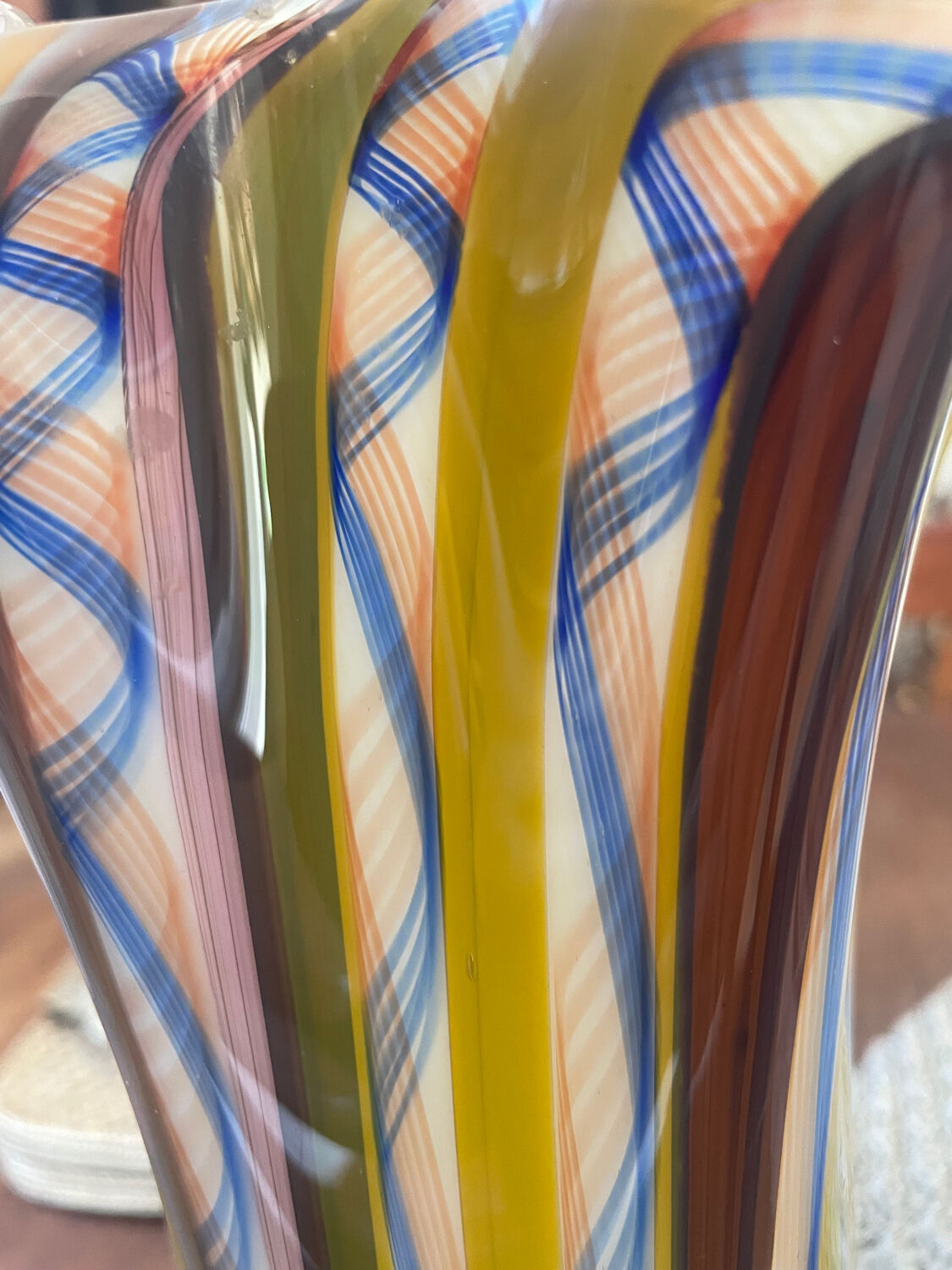 Vintage Murano Striped Vase