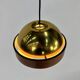Mid Century Scandinavian Brass and Teak Pendant, 1960s