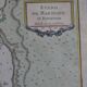 Martigues pond Old geographical map 18th century engraving 1764 by Bellin