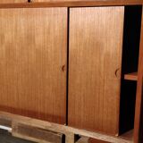 Library modular wall shelf in teak