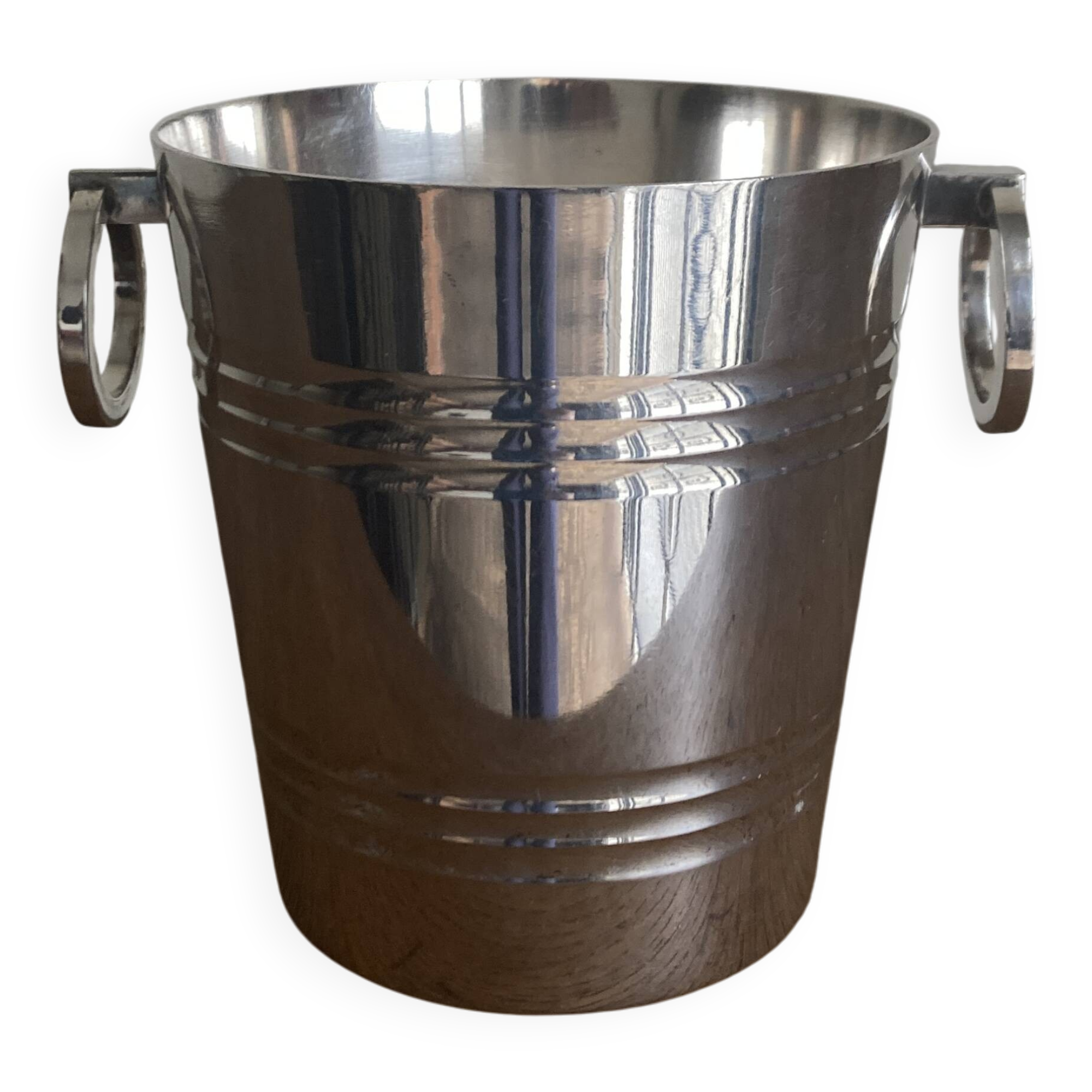 Modernist silver metal planter, 1950s