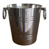 Cache pot moderniste en métal argenté 1950