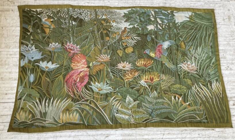 Tropical forest wall tapestry La Filandière Paris no. 123, 1960