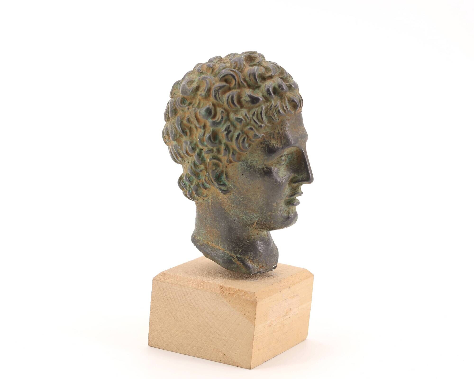 Paperweight bust of Hermes in patinated plaster, 1970s