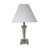 Lampe de bureau en cristal et acier inoxydable