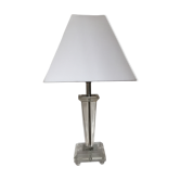 Lampe de bureau en cristal et acier inoxydable