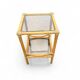 Table d'appoint en bambou et plateaux en verre
