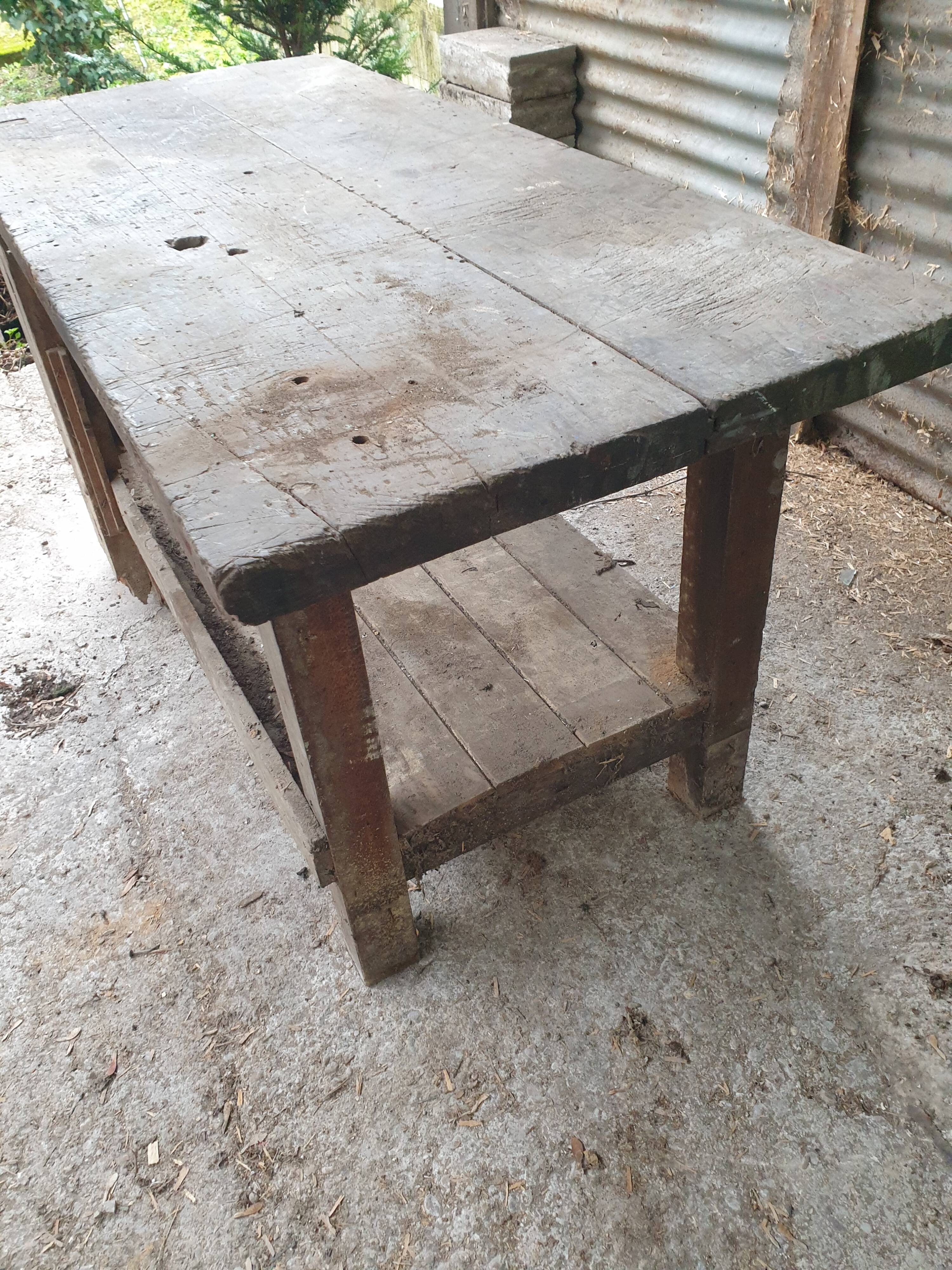 Mid-Century vintage carpenter's workbench