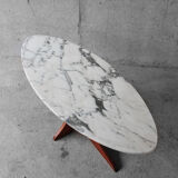 Coffee table wood & marble 60