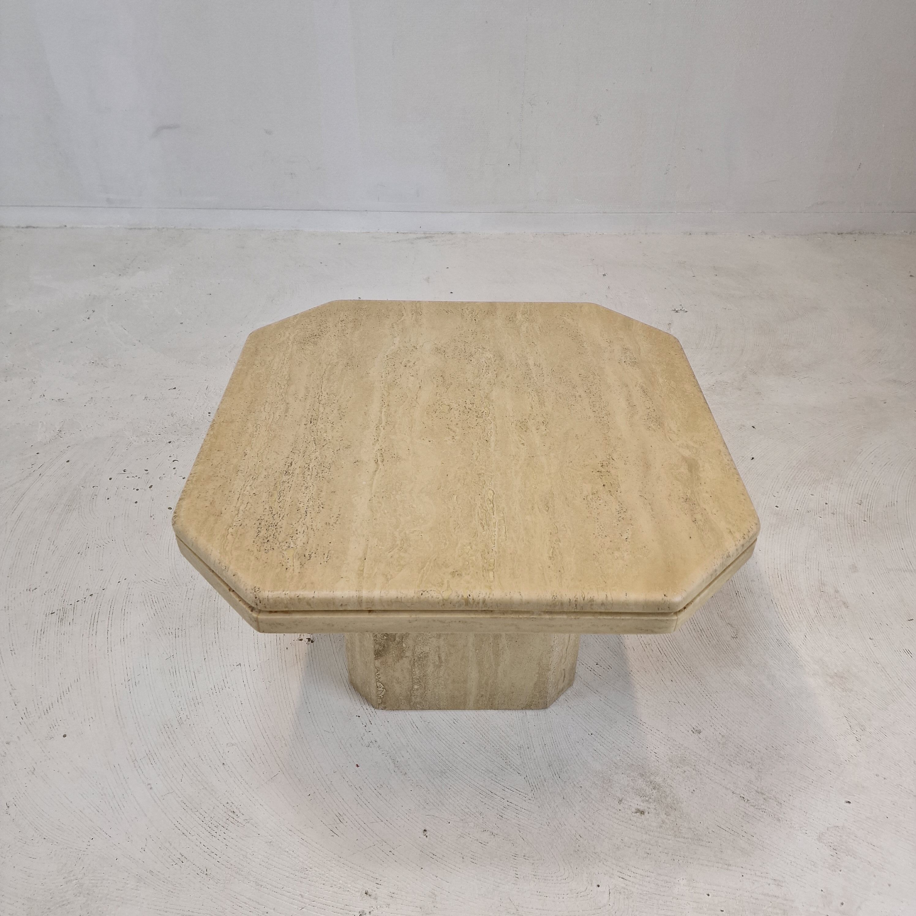 Side table in travertine, 1980s