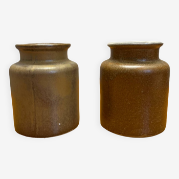 Set of two vintage stoneware pots