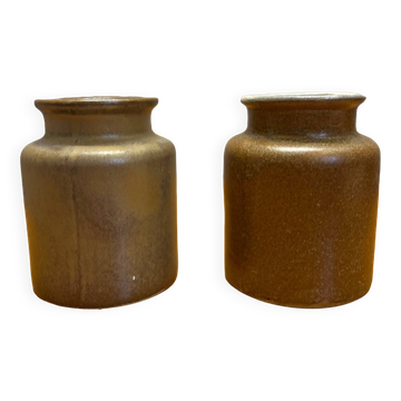 Set of two vintage stoneware pots