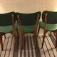 Set of 3 chairs in black mottled green leatherette