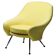 Fauteuil Marco Zanuso Martingala - Tissu de coton jaune vif