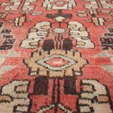Vintage Mid-Century Geometric Runner, Hand-Knotted Wool Stair & Hallway Rug