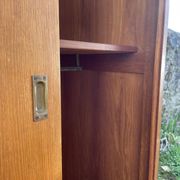 Wardrobe with 3 sliding doors in solid wood 1960