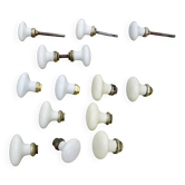 14 poignées de porte en porcelaine et bronze, fin XIXème début XXème