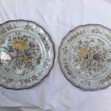 Pair of plates in Angoulême earthenware dated and signed nineteenth century