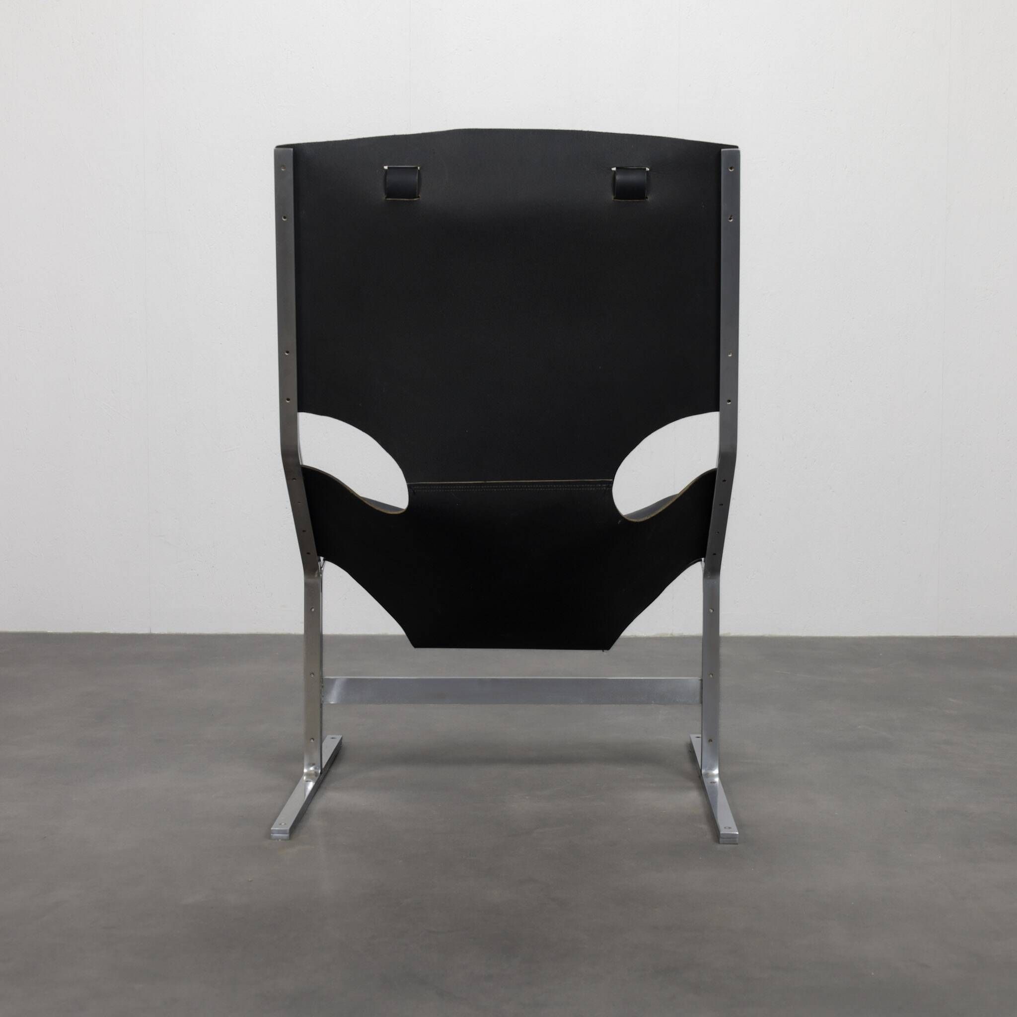 Extremely rare leather lounge chair by Pierre Thielen for Metz & Co., Netherlands, 1960s