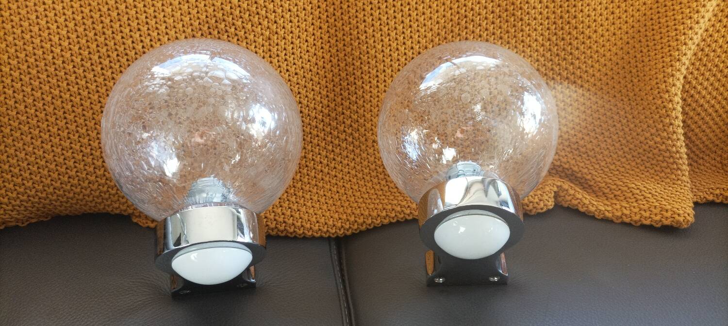 Crystal globe wall lights