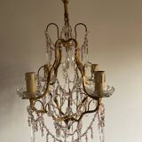 Murano chandelier with pink pearls
