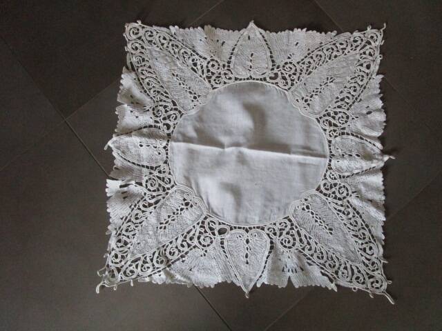 Antique embroidered table centerpiece/placemat 58 cm x 58 cm