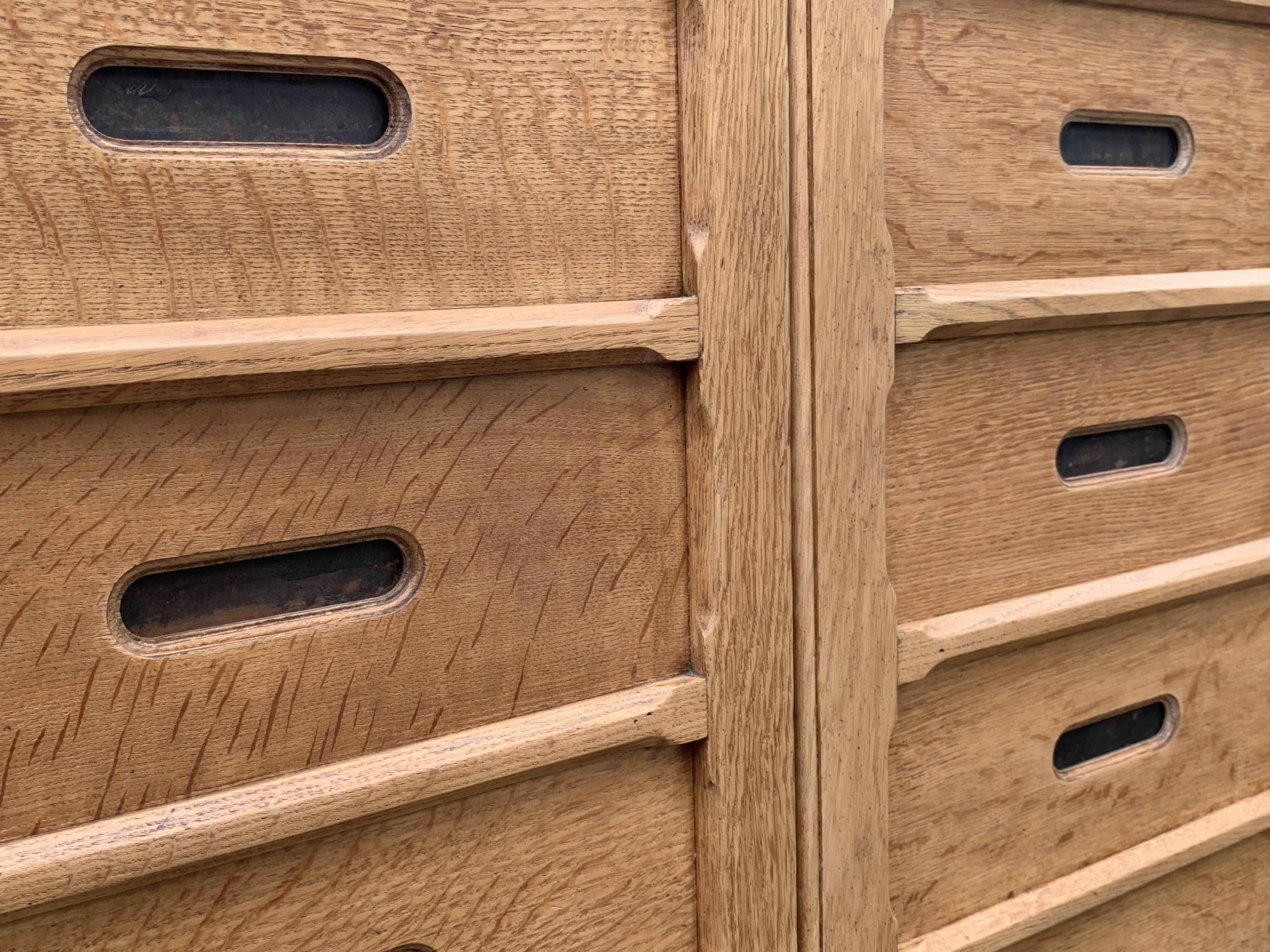 Solid raw oak notary cabinet, 1920