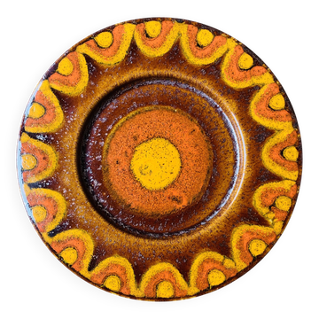 Large vintage glazed ceramic dish – Reiner Gehrig for Grünstadt