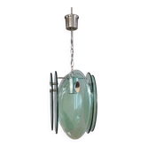 Nilo Veca for Fontana Arte: Vintage design pendant light in smoked green glass.